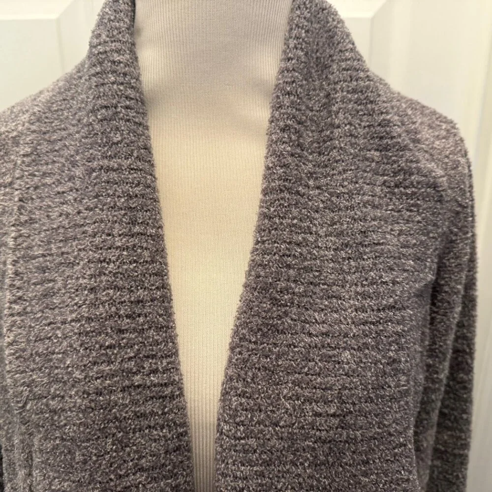 Barefoot Dreams Cozychic Lite L/XL Women's Cardigan, Gray - Picture 2 of 5